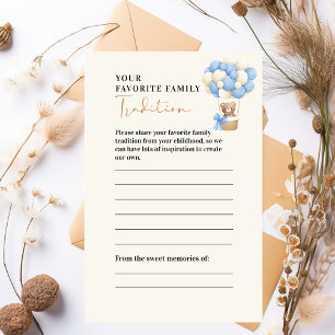 Sweet Blue Teddy Bear Family Tradition Baby Shower