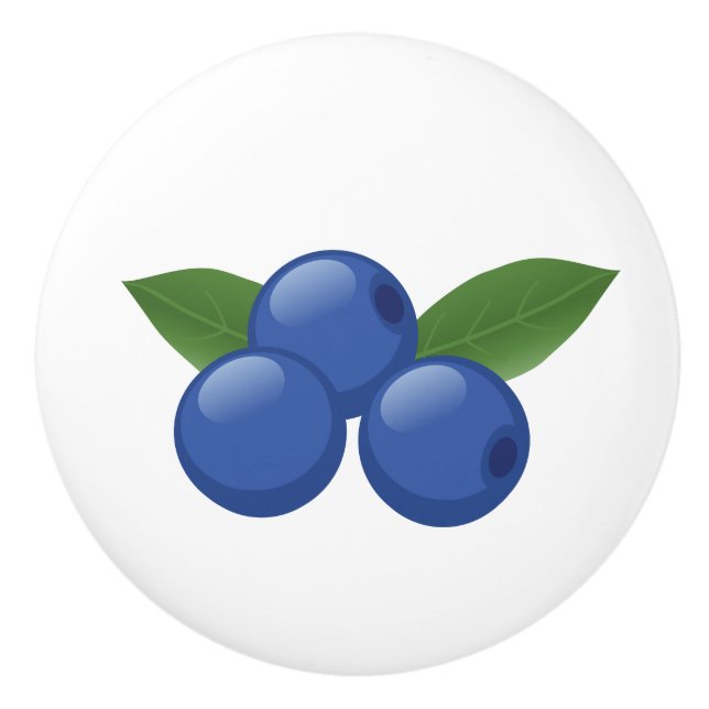 Sweet Blueberries Ceramic Knob (Front)