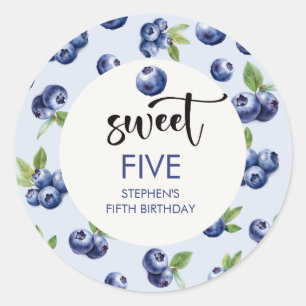 Sweet blueberries kids birthday classic round sticker