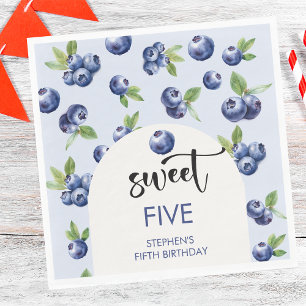 Sweet blueberries kids birthday napkin