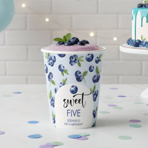 Sweet blueberries kids birthday paper cups