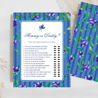Sweet Blueberries Mummy or Daddy Baby Shower Game