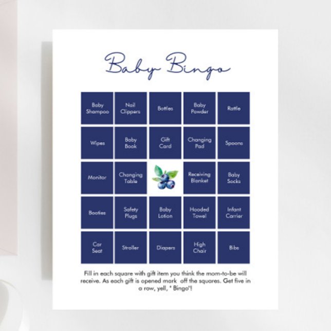Sweet Blueberry Baby Bingo Baby Shower Game (Creator Uploaded)
