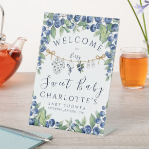 Sweet Blueberry Baby Shower Boy Table Sign