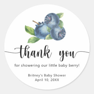 Sweet blueberry - thank you classic round sticker