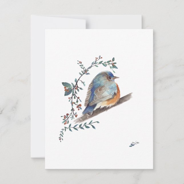 Sweet Bluebird Watercolor  (Front)