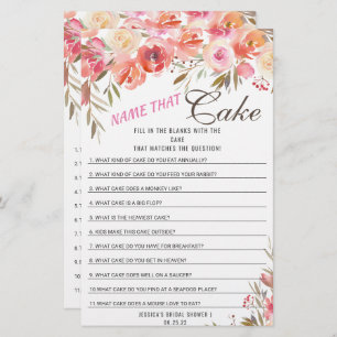 Sweet Blush Floral Double-Sided Bridal Shower Game