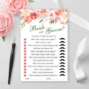 Sweet Blush Floral Watercolor Bridal Shower Game