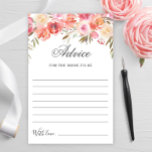 Sweet Blush Floral Well Wishes Advice Card<br><div class="desc">Sweet Blush Floral Well Wishes Advice Card.
Personalise with the bride to be's name and date of shower. 
 For further customisation,  please click the "customise further" link. If you need help,  contact me please.</div>