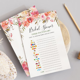 Sweet Blush Flowers Bridal Shower Game Card