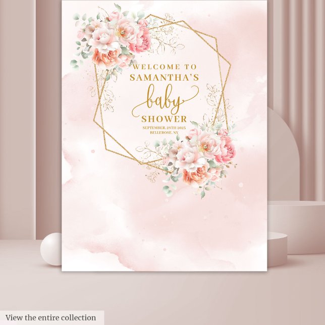 Sweet blush pink sage baby shower photo booth tapestry (Sweet blush pink sage baby shower photo booth Tapestry)