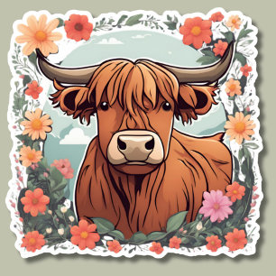 Sweet Bohemian Highland Cow Waterproof