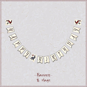 Sweet boho folk art rabbit butterfly floral bunting 