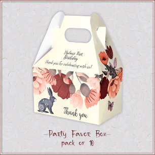 Sweet boho folk art rabbit butterfly floral Hygge Favour Box