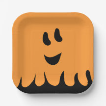 Sweet Boo Orange Ghost Plate