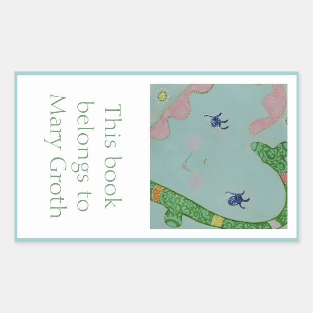 Sweet Bookplate Rectangular Sticker (Front)