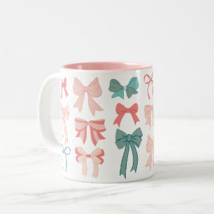 Sweet Bows Coquette Girlhood Trend Two-Tone Coffee Mug