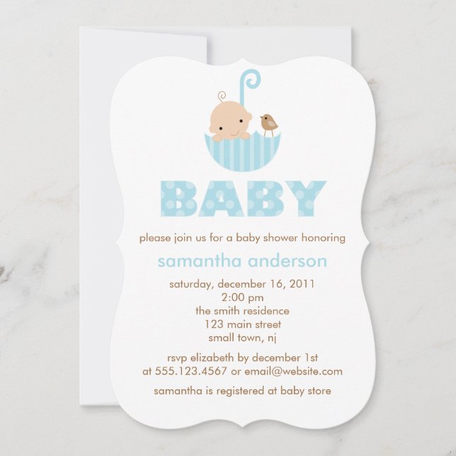 Sweet Boy Baby Shower Invitation (Front)