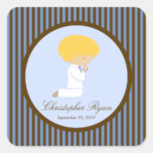 Sweet Boy First Holy Communion Sticker Brown