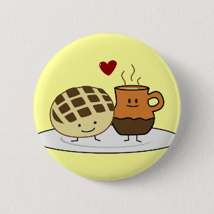 Sweet Bread and Hot Chocolate Pan caliente Mexican 6 Cm Round Badge