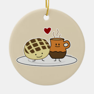 Sweet Bread and Hot Chocolate Pan caliente Mexican Ceramic Tree Decoration