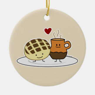 Sweet Bread Hot Chocolate Pan dulce Mexican concha Ceramic Tree Decoration