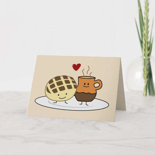 Sweet Bread Hot Chocolate Pan dulce Mexican concha Thank You Card (Front)