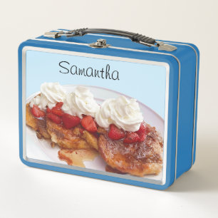 Sweet Bread With Strawberries And Cream Metal Lunch Box