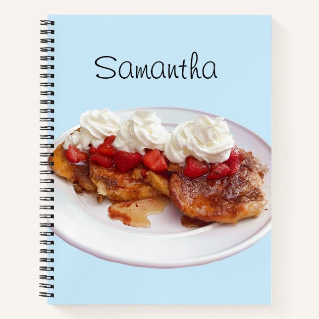 Sweet Bread With Strawberries And Cream Notebook (Front)