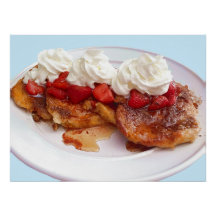 Sweet Bread With Strawberries And Cream