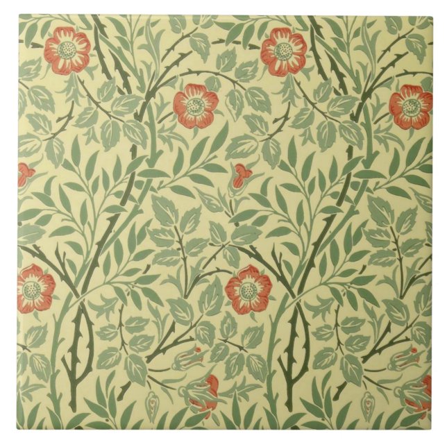 Sweet Briar Pattern (by William Morris) Tile (Front)