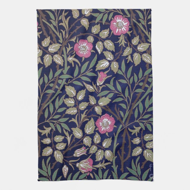 Sweet Briar, William Morris Tea Towel (Vertical)