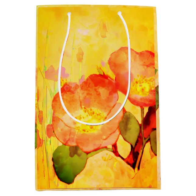 Sweet Briar Yellow Pinks Floral Gift Bag (Front)