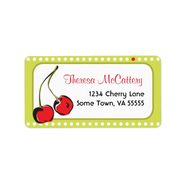 Sweet Bright Red Cherry Address Label (Front)