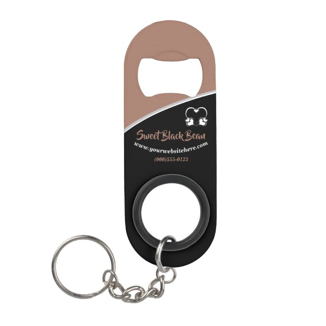 Sweet  Brown Bean Promotional Business Keychain (Front)