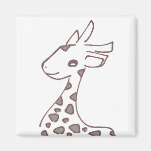 Sweet brown kirin design magnet