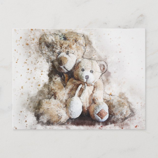 Sweet Brown Teddy Bears Post Card (Front)