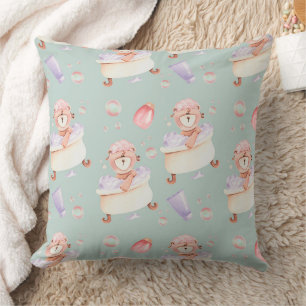 Sweet Bubble Bath Bear Pattern Cushion