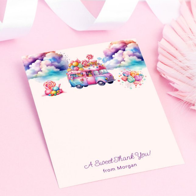 Sweet Budget CandyLane Kid's Birthday Sticker Thank You Card (Creator Uploaded)