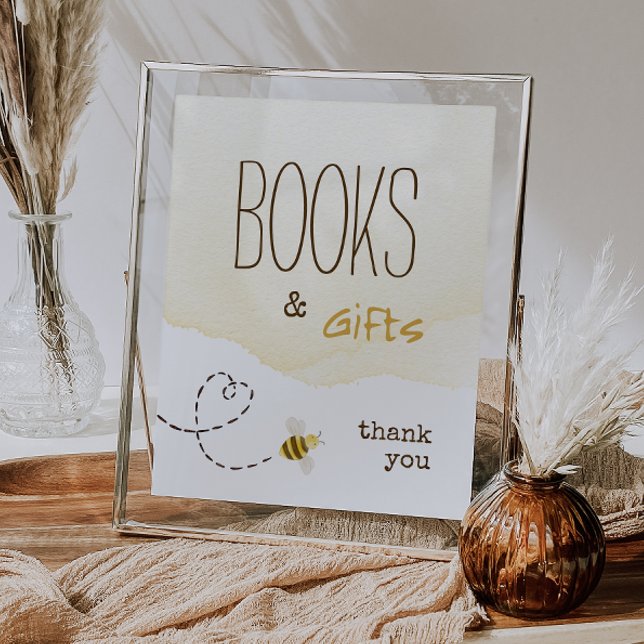 Sweet Bumble Bee Baby Shower Books and Gifts Sign (Creator Uploaded)