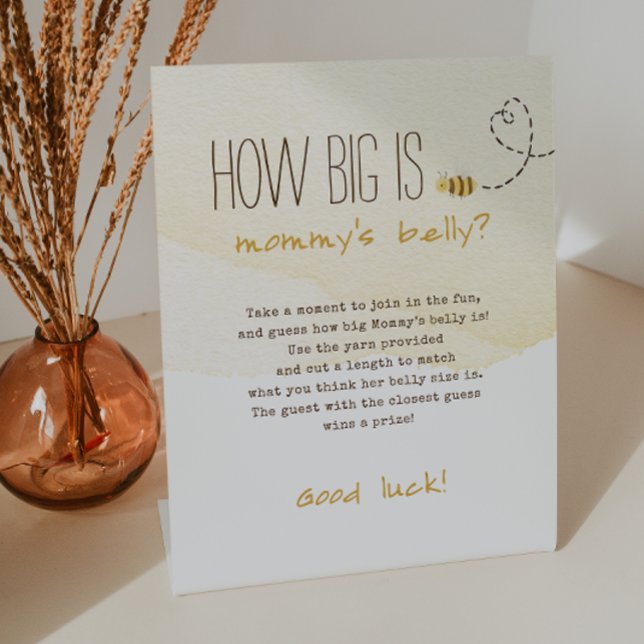 Sweet Bumble Bee How Big Is Mummy's Belly Pedestal Sign (Creator Uploaded)