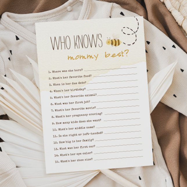 Sweet Bumble Bee Who Knows Mummy Best Card (Creator Uploaded)