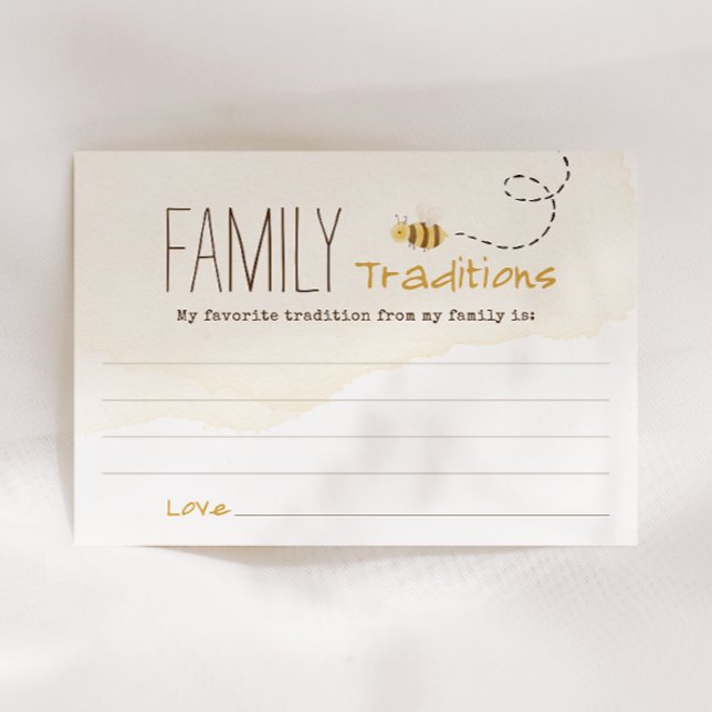 Sweet Bumblebee Baby Shower Family Traditions Card (Creator Uploaded)