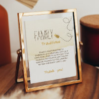 Sweet Bumblebee Baby Shower Family Traditions Sign