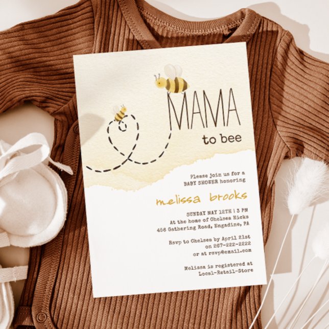 Sweet Bumblebee Mama To Bee Baby Shower Invitation (Creator Uploaded)