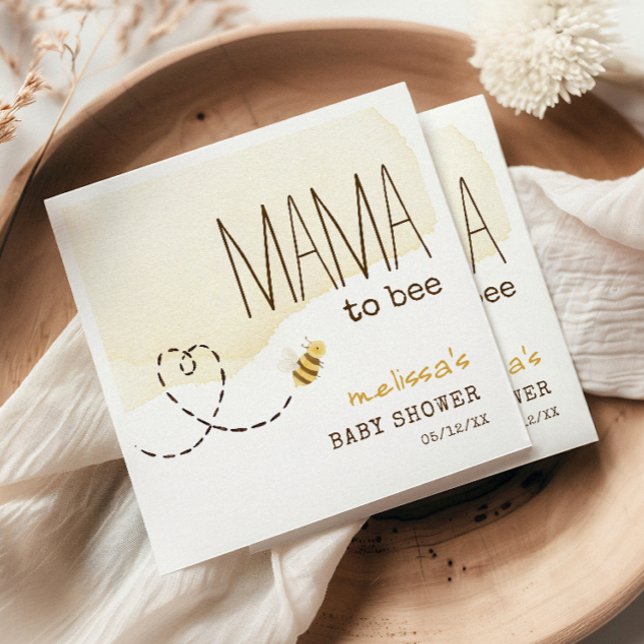 Sweet Bumblebee Mama To Bee Baby Shower Napkins (Creator Uploaded)