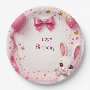 Sweet Bunny Baby Birthday 🐰 Paper Plate