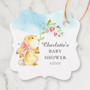 Sweet Bunny Baby Shower Favour Gift Tag