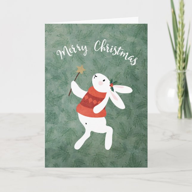 Sweet Bunny Christmas Card (Front)