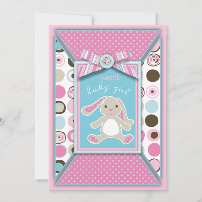 Sweet Bunny Invitation Card (Front)